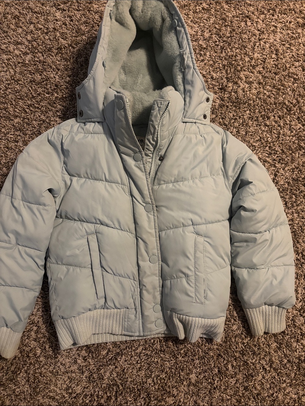 Abercrombie & Fitch Light Blue Kids Hooded Puffer Jacket